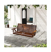 Slickblue Patio Swing with Canopy and Soft Cushions for Backyard