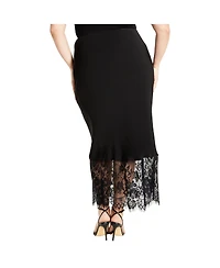 City Chic Women's Lace Hem Fay Skirt