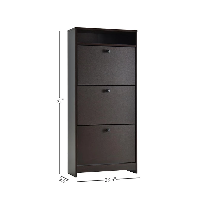 Slickblue Shoe Storage Cabinet with Drawers and Adjustable Design