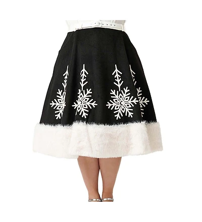 Unique Vintage Plus High Waist Soda Shop Swing Skirt