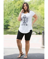 ellos Women's Button-Front Denim Shorts