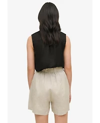 ellos Plus Linen-Blend Pull-On Elastic Waist Shorts