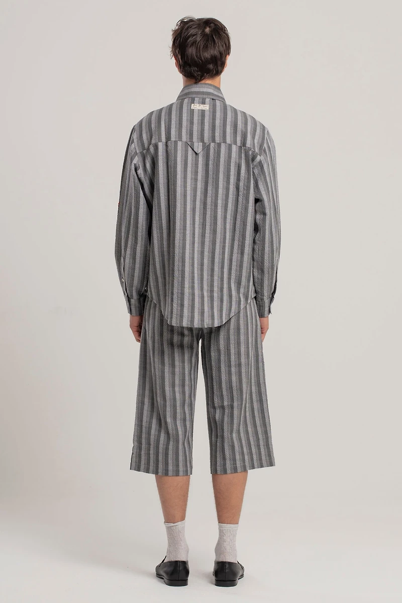 Pcfg Men's Linen-Cotton Blend Checked Woven Shorts