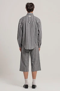 Pcfg Men's Linen-Cotton Blend Checked Woven Shorts