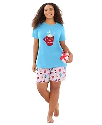 Dreams & Co. Women's Knit Pj Short Set
