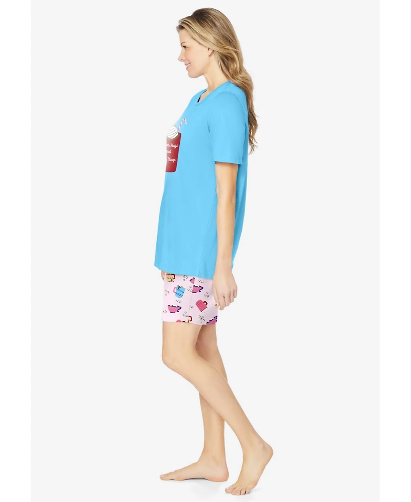Dreams & Co. Women's Knit Pj Short Set