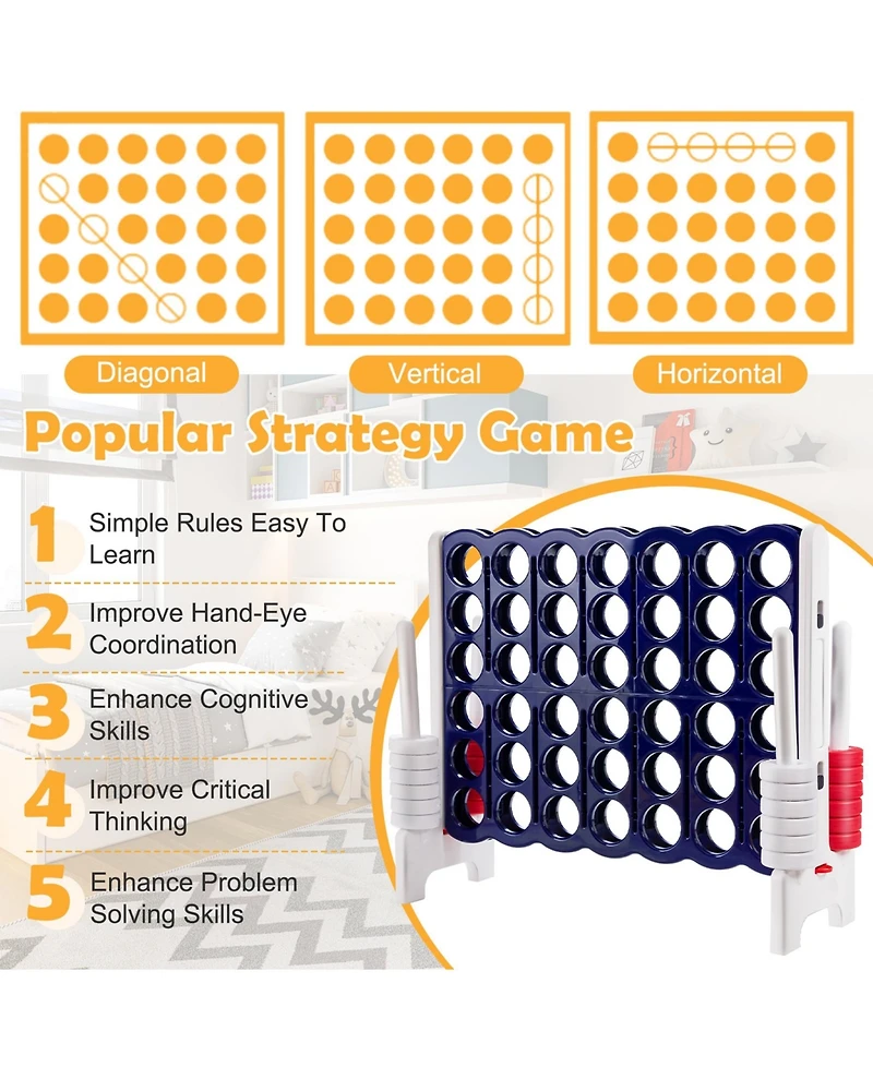 Sugift Jumbo 4 in a Row 4-to-Score Giant Game Set-White