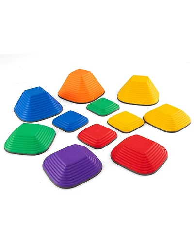 Sugift 11 Pieces Kids Stepping Stone Square Stackable Indoor Outdoor-Multicolor