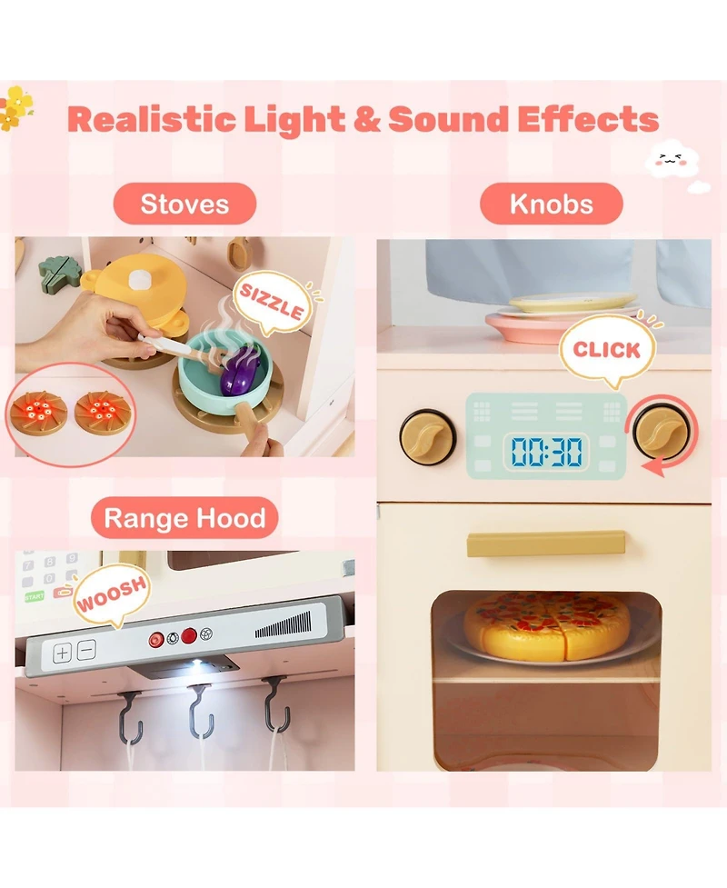 Mecale Corner Play Kitchen with Lights and Sounds for Ages 3+