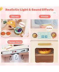 Mecale Corner Play Kitchen with Lights and Sounds for Ages 3+