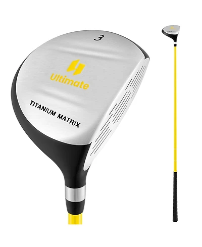 Sugift 34 Inch 165CC Junior #3 Fairway Wood Golf Club with Fiberglass Shaft for Kids Ages 8-10