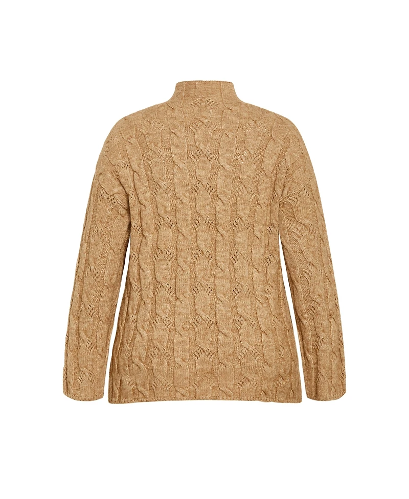 City Chic Women's Iris Cable Sweater