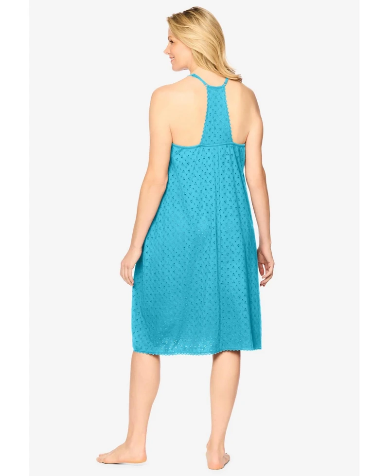 Dreams & Co. Women's Breezy Eyelet Short Nightgown