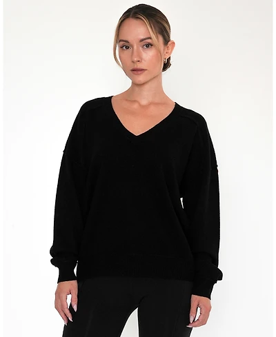 Rebody Active Women's Nora V Neck Cashmere Sweater