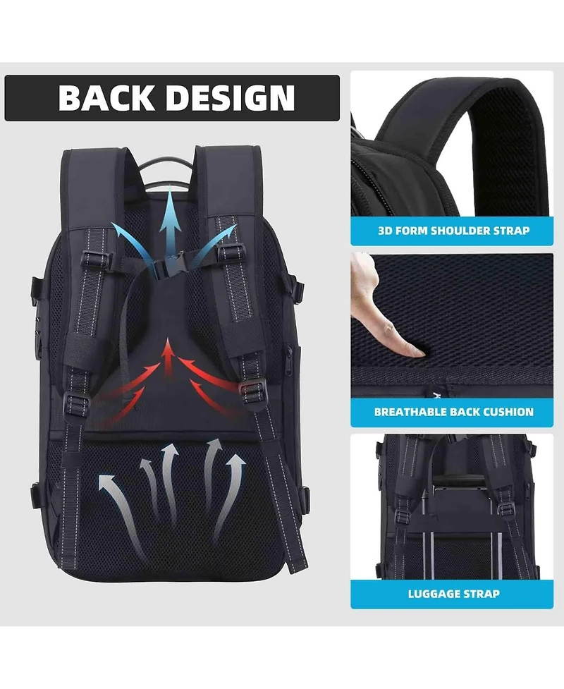 Batfox Vacuum Compression Travel Backpack, 60L Expandable VacPack with Pump & Tsa Lock - Charcoal (Electric Air Pump Included)