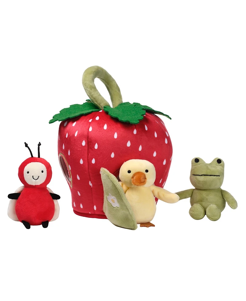 Lambs & Ivy Strawberry Soft Plush Interactive Play Set with Stuffed Animal Toys