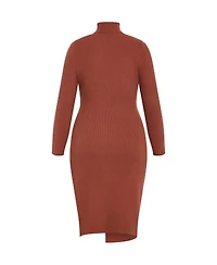 City Chic Women's Longline Split Sweater