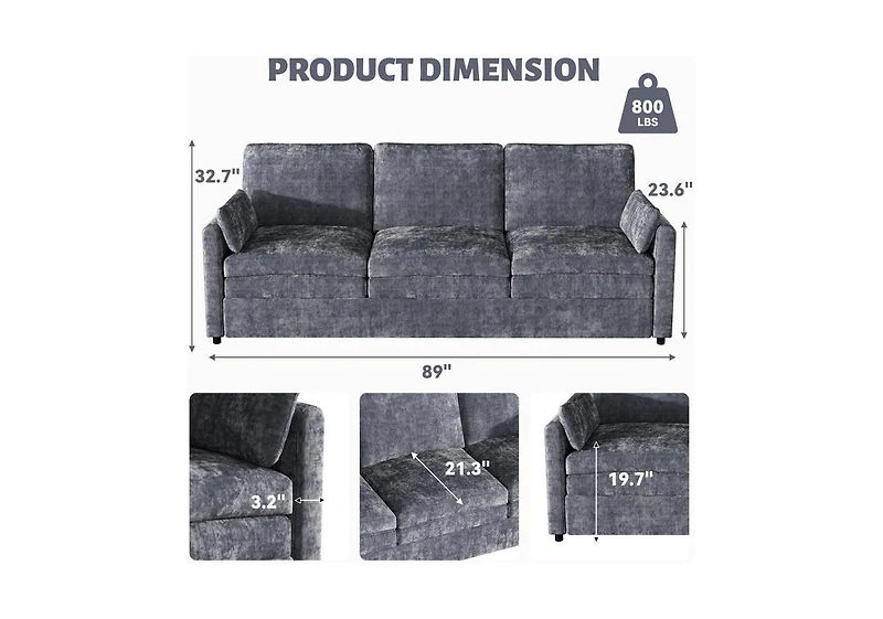 Aecojoy 89" Sofa Couch for Living Room