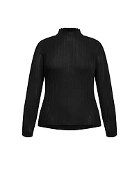 City Chic Women's Crinkle Knit Sweater