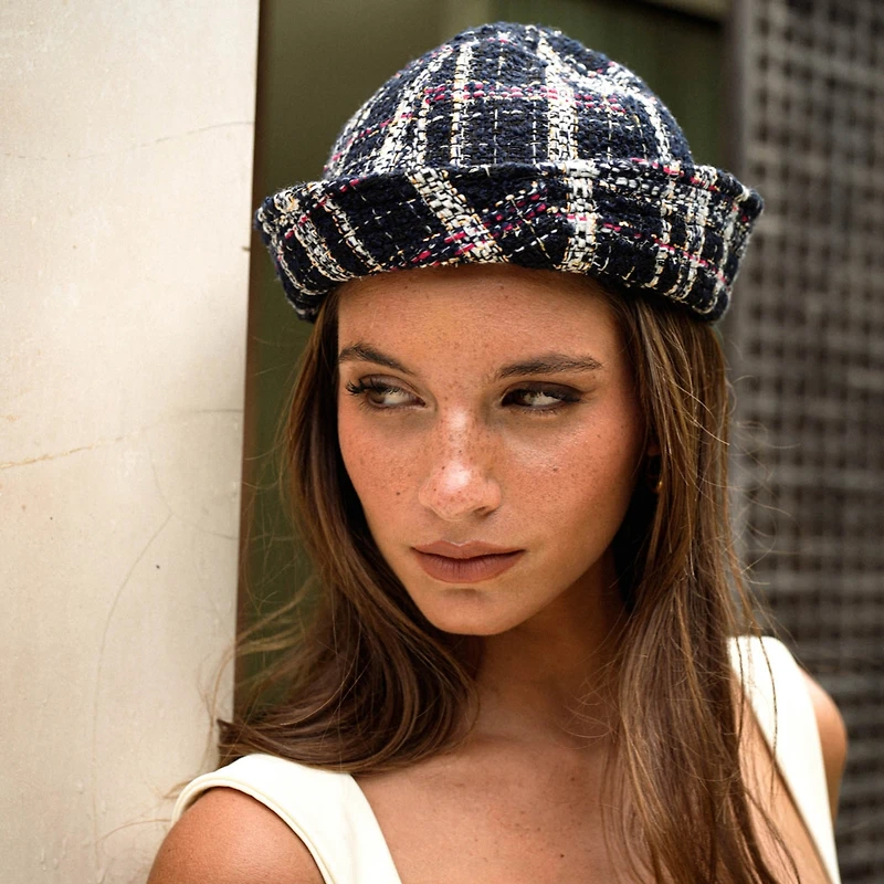 Brunna.co Olive Sailor Hat in Black Tweed