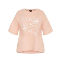 City Chic Women's Oversized Angels Tee