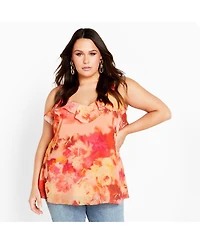 City Chic Women's Peta Print Top