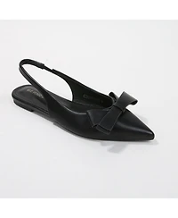 Berness Cinnamon Slingback Flats with Asymmetrical Bow