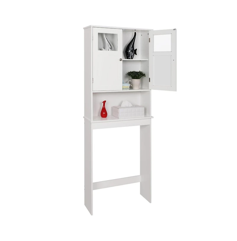 Slickblue Bathroom Cupboard with Double Doors and Extra Storage