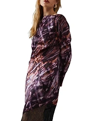 Warehouse Women's Column Lace Panel Midi Dress