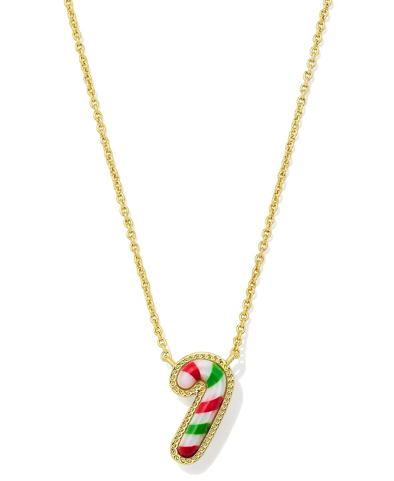 Kendra Scott Gold-Tone Mother of Pearl & Enamel Candy Cane 19" Pendant Necklace