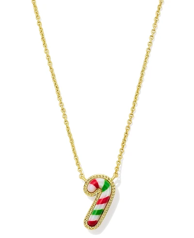 Kendra Scott Gold-Tone Mother of Pearl & Enamel Candy Cane 19" Pendant Necklace