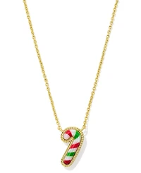 Kendra Scott Gold-Tone Mother of Pearl & Enamel Candy Cane 19" Pendant Necklace