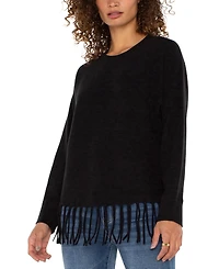 Liverpool Los Angeles Petite Long Dolman Sleeve Seamless Sweater