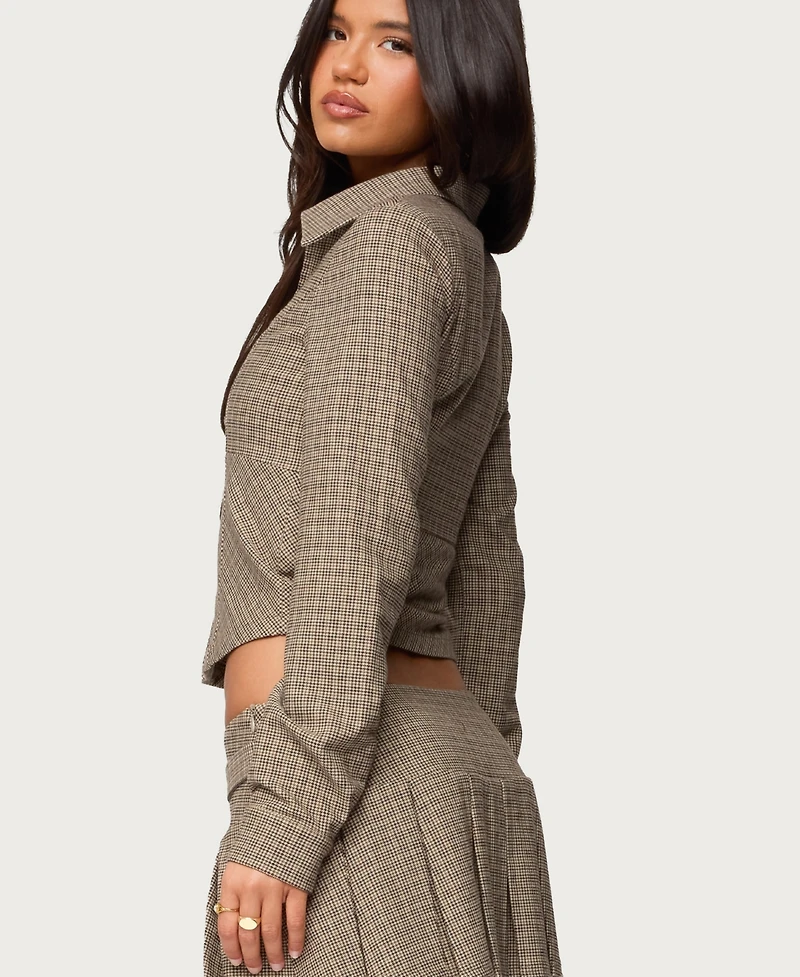 Edikted Women's Lockette Plaid Jacket