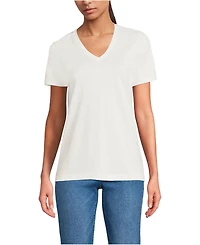 Lands' End Women's Tall Relaxed Supima Cotton V-Neck T-Shirt