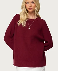 Edikted Women's Lavonne Oversized Knit Raglan Sweater