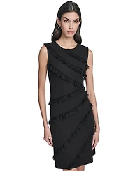 Eliza J Women's Jewel Neck Asymmetrical Design Short Dress