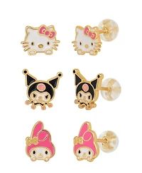 Macy's 3-Pc. Friends Earrings Set in 18K Yellow Gold Over Sterling Silver