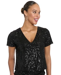 Muse Women's Textured V-Neck Top