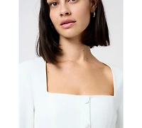 Fcuk Women's Whisper Square Neck Long-Sleeve Mini Dress