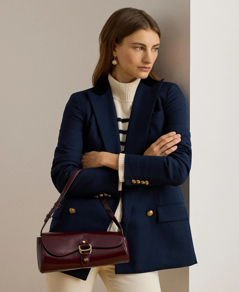 Lauren Ralph Lauren Embossed Small Satchel Bag