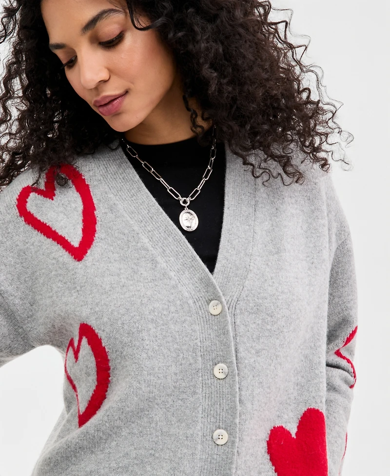 On 34th Women's Curved Hem Heart Cardigan, Macy's Exclusive