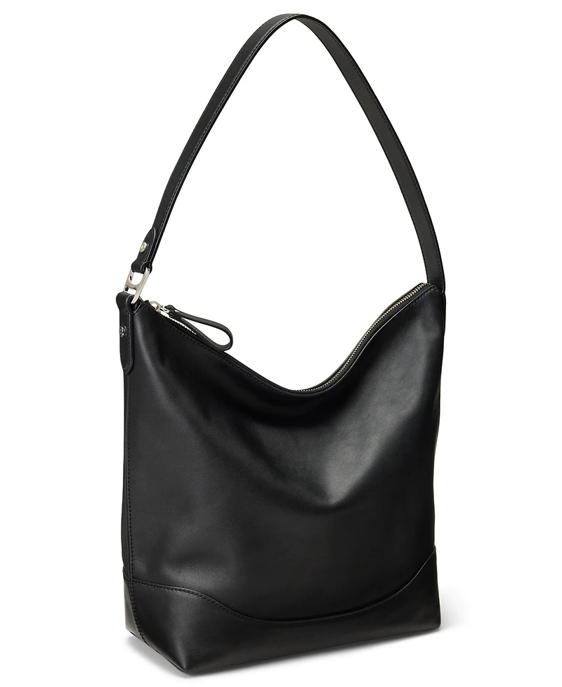 Lauren Ralph Smooth Leather Tasha Bucket Bag