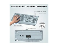 Risokeys-Wireless Combo, 2.4G Full Size Keys Keyboard With Wrist Rest And 3
