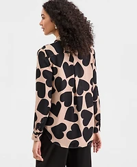 On 34th Women's Woven Heart Button-Down Top, Macy's Exclusive