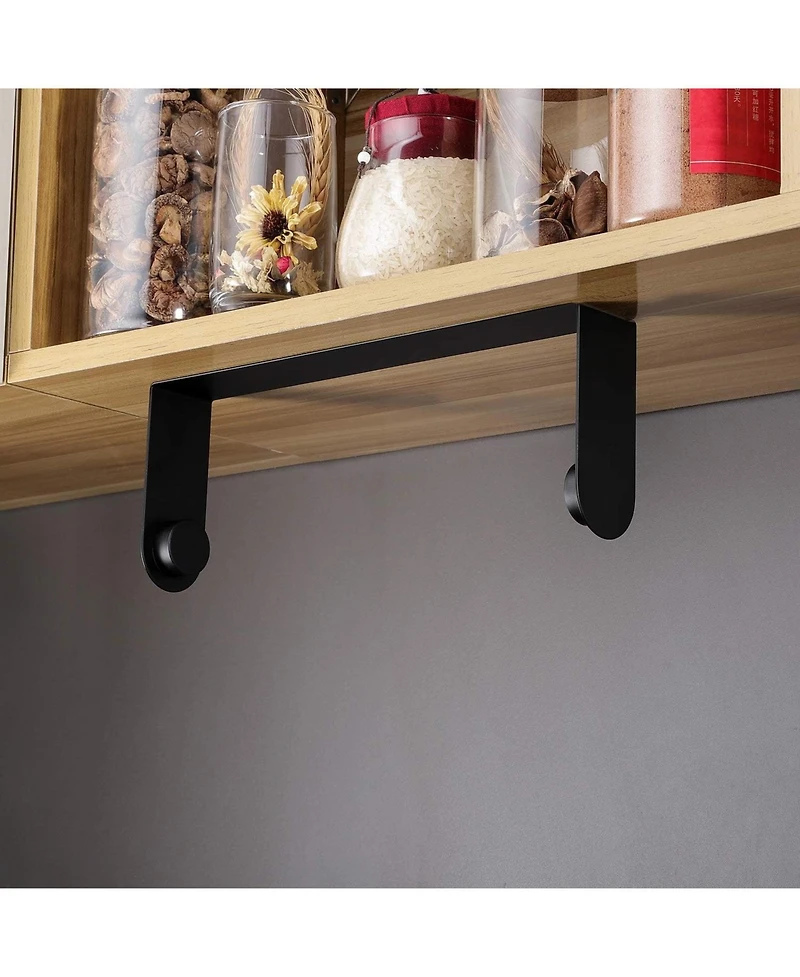 Black Paper Towel Holder Wall Mount - Under Cabinet Self Adhesive Paper Towel Rack for Kitchen