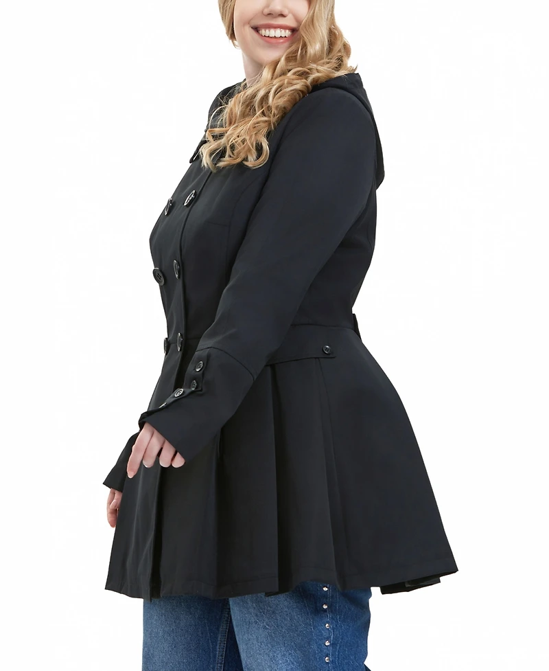 Bgsd Plus Hooded Fit & Flare Trench Coat