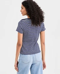 On 34th Women's Knit Short-Sleeve Button-Shoulder Top, Macy's Exclusive