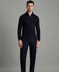 Reiss Men's Merino Wool Half-Zip Funnel Neck Sweater