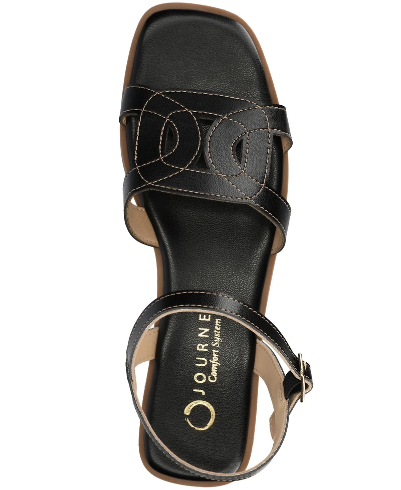 Journee Collection Women's Bridey Open Toe Ankle Strap Sandals